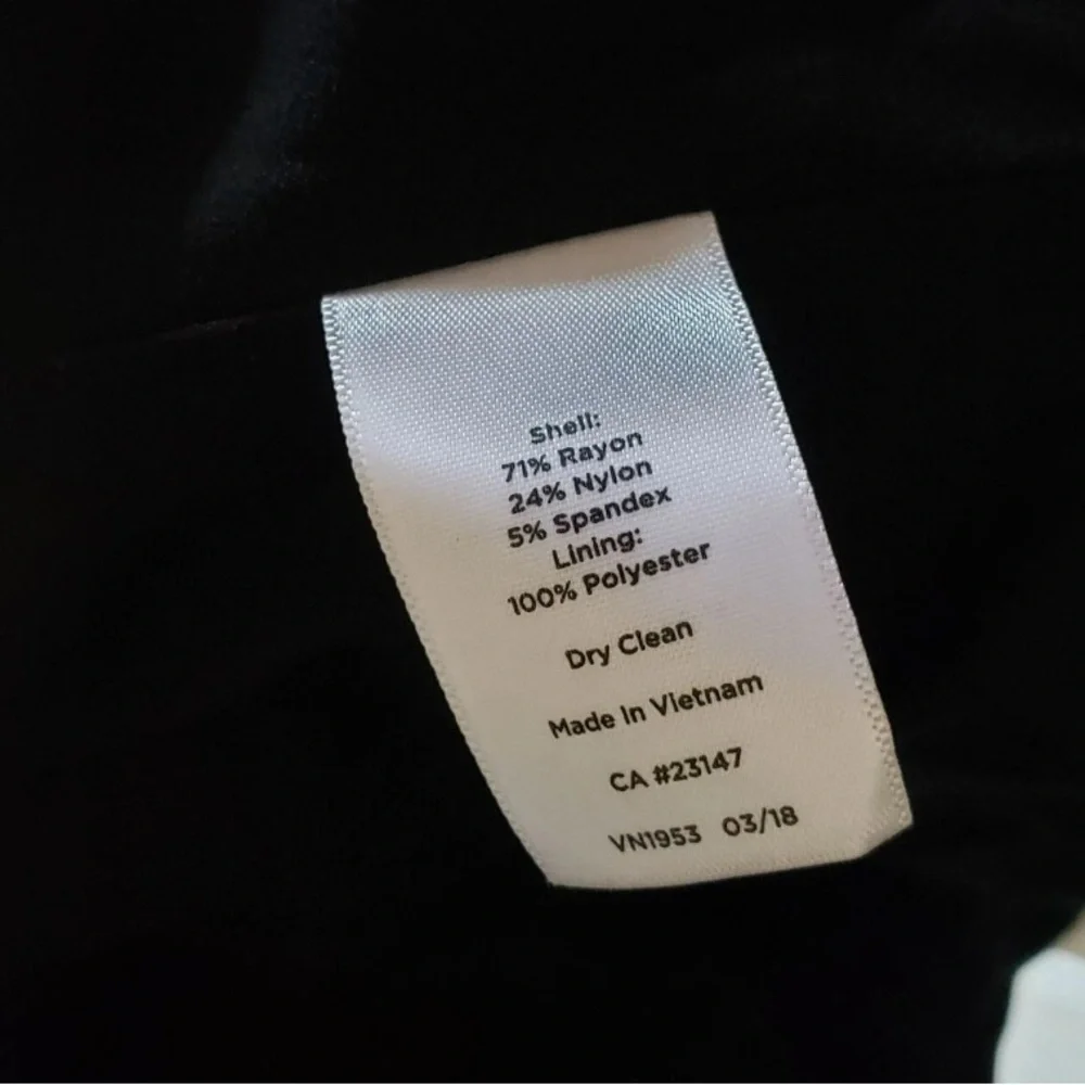 Talbots Black White Trim Open‎ Front Fabric Knit In Italy Blazer Size 14p